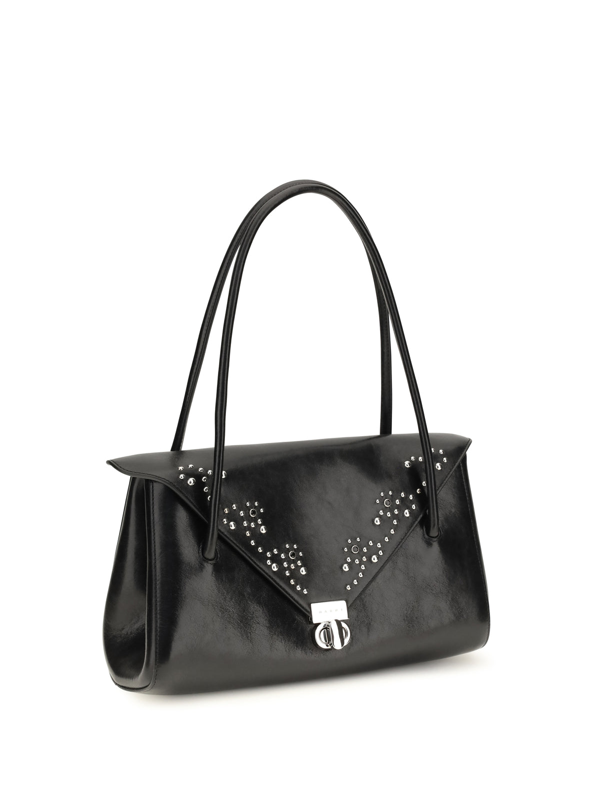 Marni Milanetto studded leather Shoulder Bag - Black