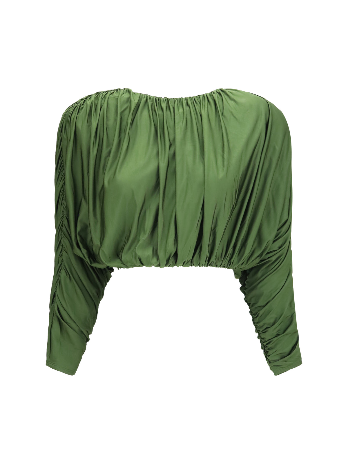 Self-Portrait Draped jersey Top - Green