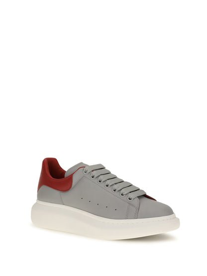 Alexander Mcqueen Leather Sneakers - Grey/Flame