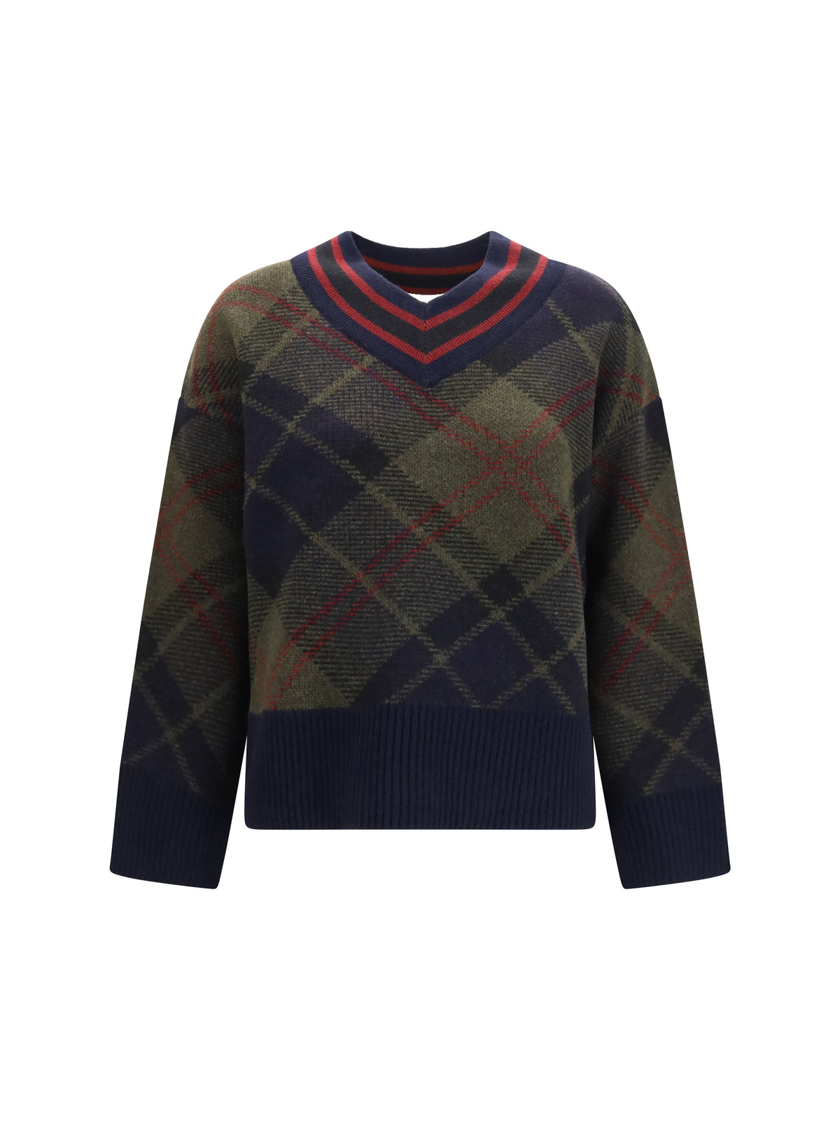 Barbour Shae Tartan wool V-neck Sweater