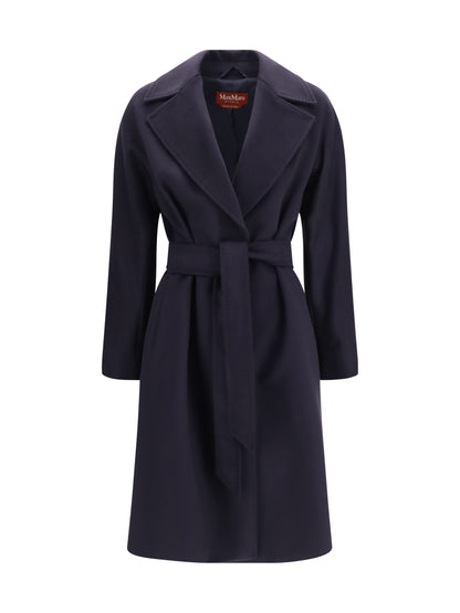 Max Mara Studio Wool Coat with peak lapels - Blue