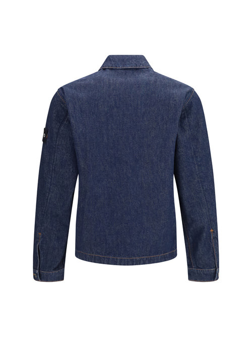Stone Island Denim Biker Jacket - Blue Rinse