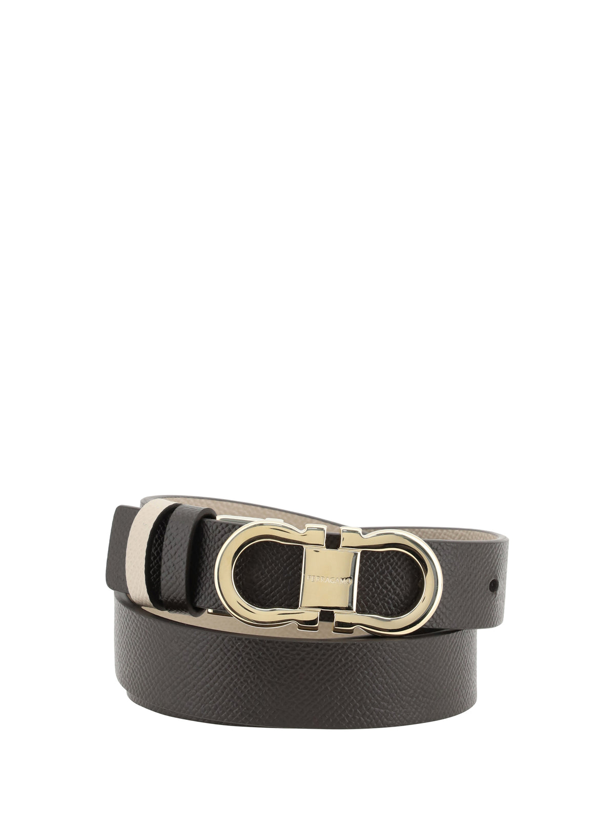 Ferragamo Reversible leather Belt - Brown Patterned Dark