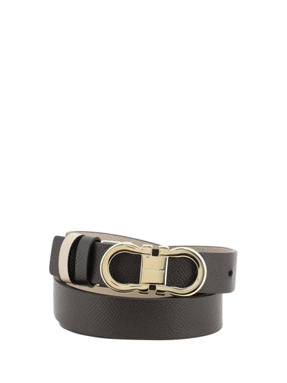 Ferragamo Reversible leather Belt - Brown Patterned Dark