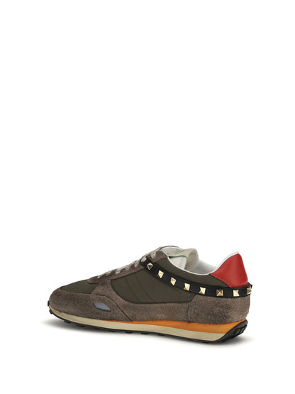 Valentino Garavani Stud Up Low-Top Sneakers - Mud Beige/D.Olive/Bi-C.Re/C.Red/Ne/Pumpk