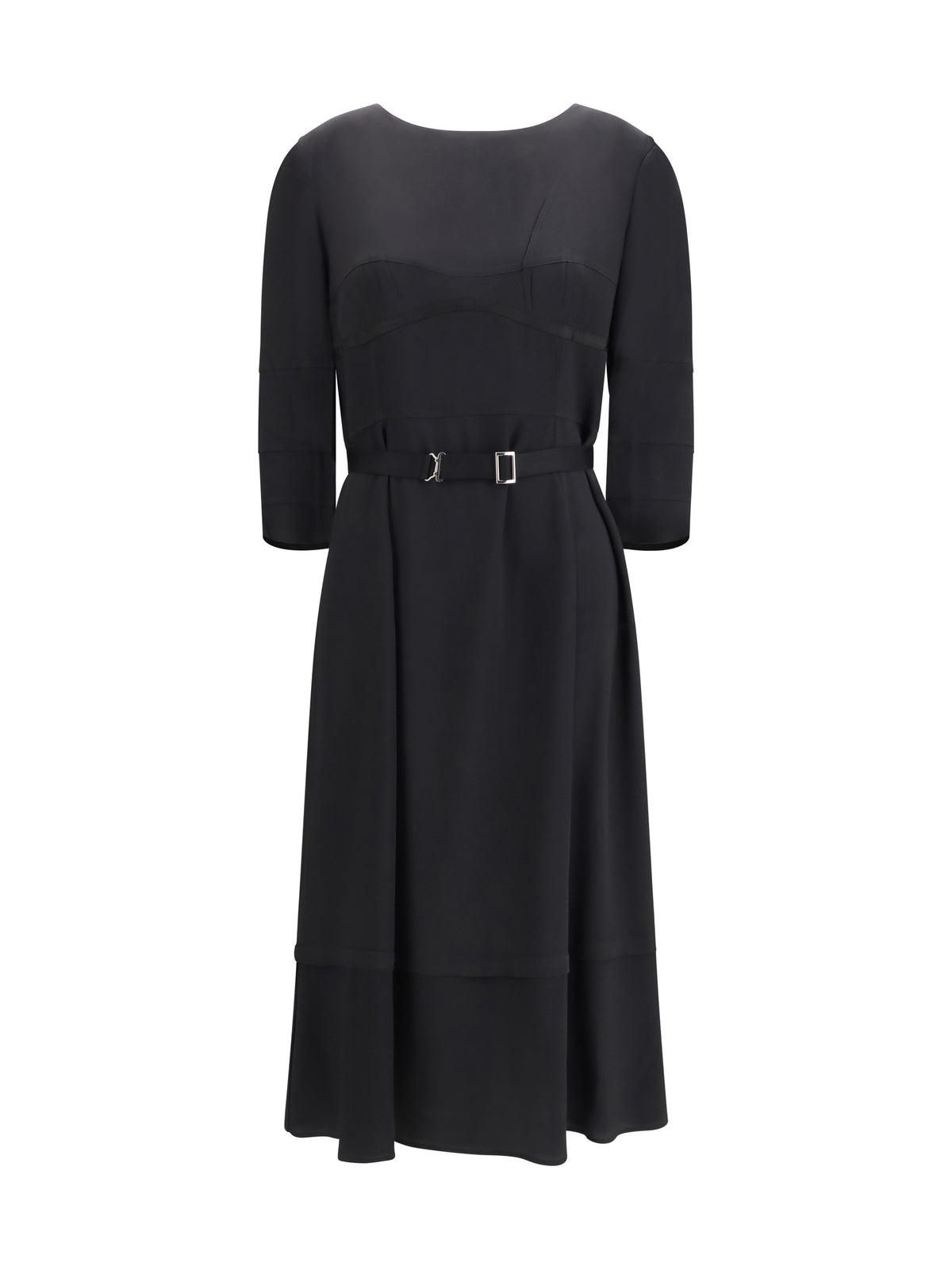 Prada Wool and silk midi Dress - Black