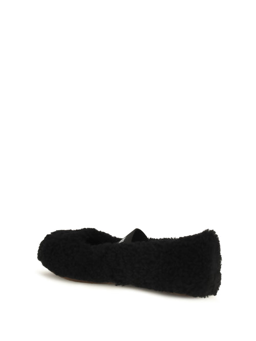 Moon Boot Shearling Ballerinas - Black