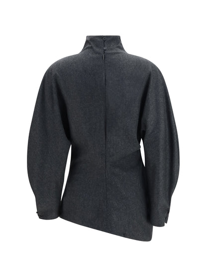 Khaite Harlow wool-cashmere Top - Charcoal
