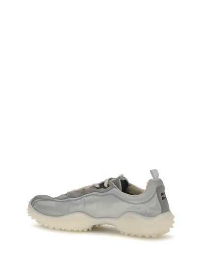 Miu Miu Bubble Sneakers in technical fabric and suede - Nube