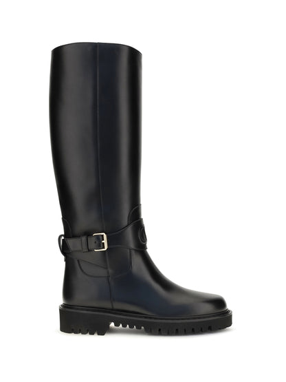 Valentino Garavani VLogo Signature calfskin High Boots - Black