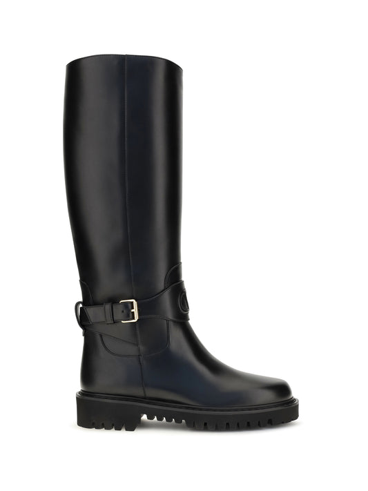 Valentino Garavani VLogo Signature calfskin High Boots - Black