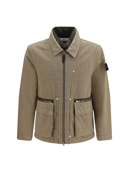 Stone Island Padded cotton and wool-blend Jacket - Biscuit