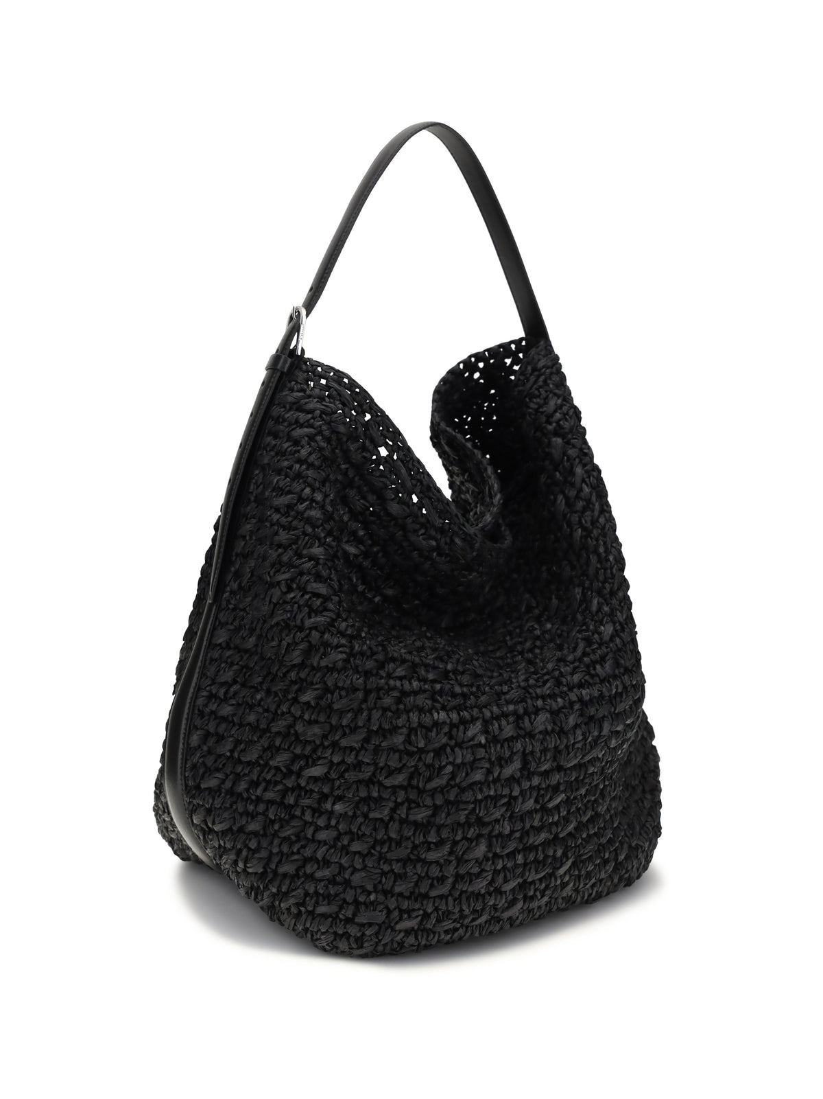 Toteme Paper raffia Tote Shoulder Bag - Black