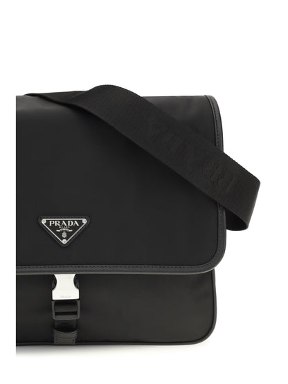 Prada Re-Nylon and Saffiano Shoulder Bag - Black