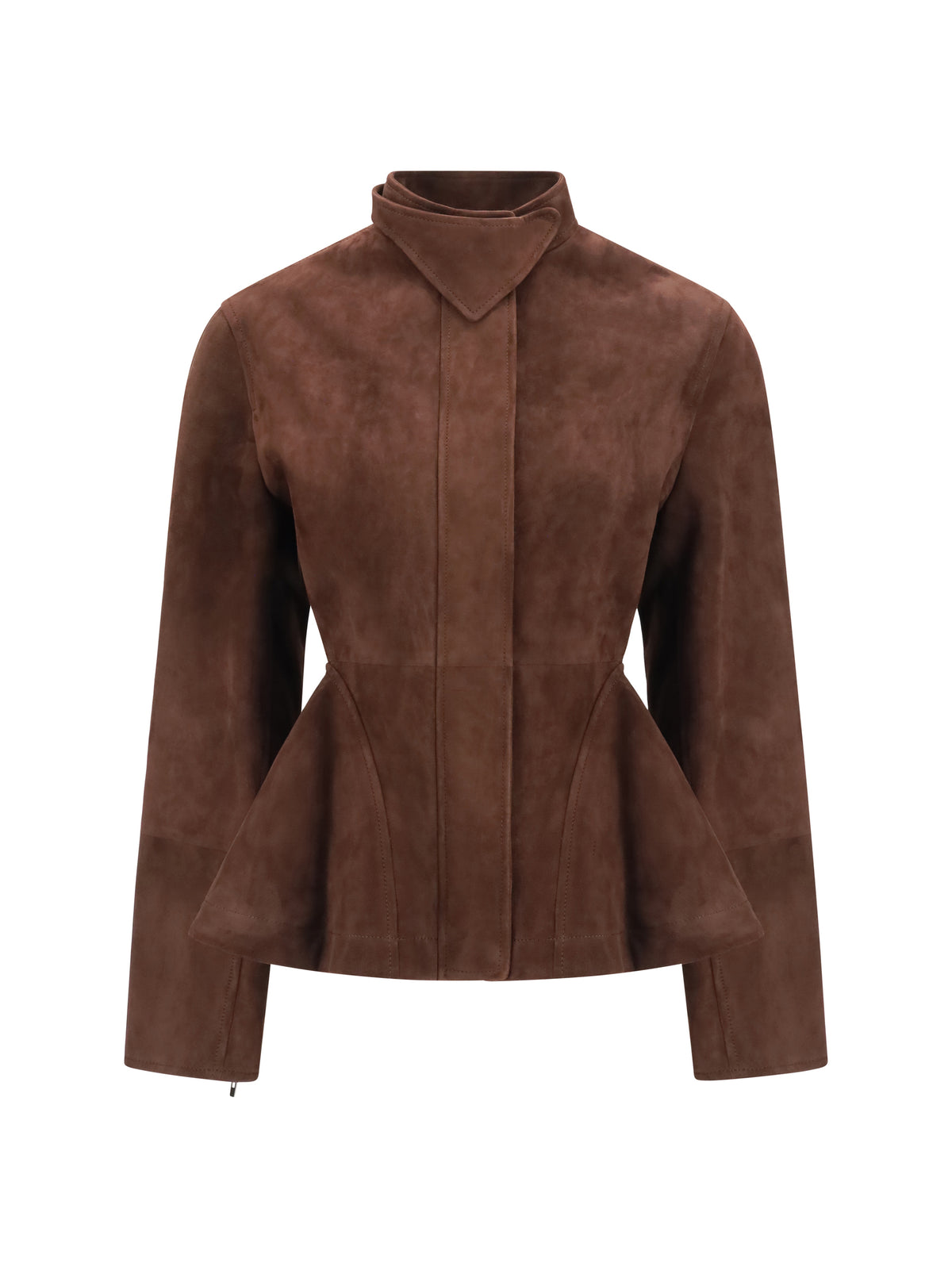 AlaïA Peplum Jacket in suede goatskin - Chocolat