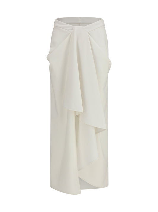 GIVENCHY Long draped wool and mohair Skirt