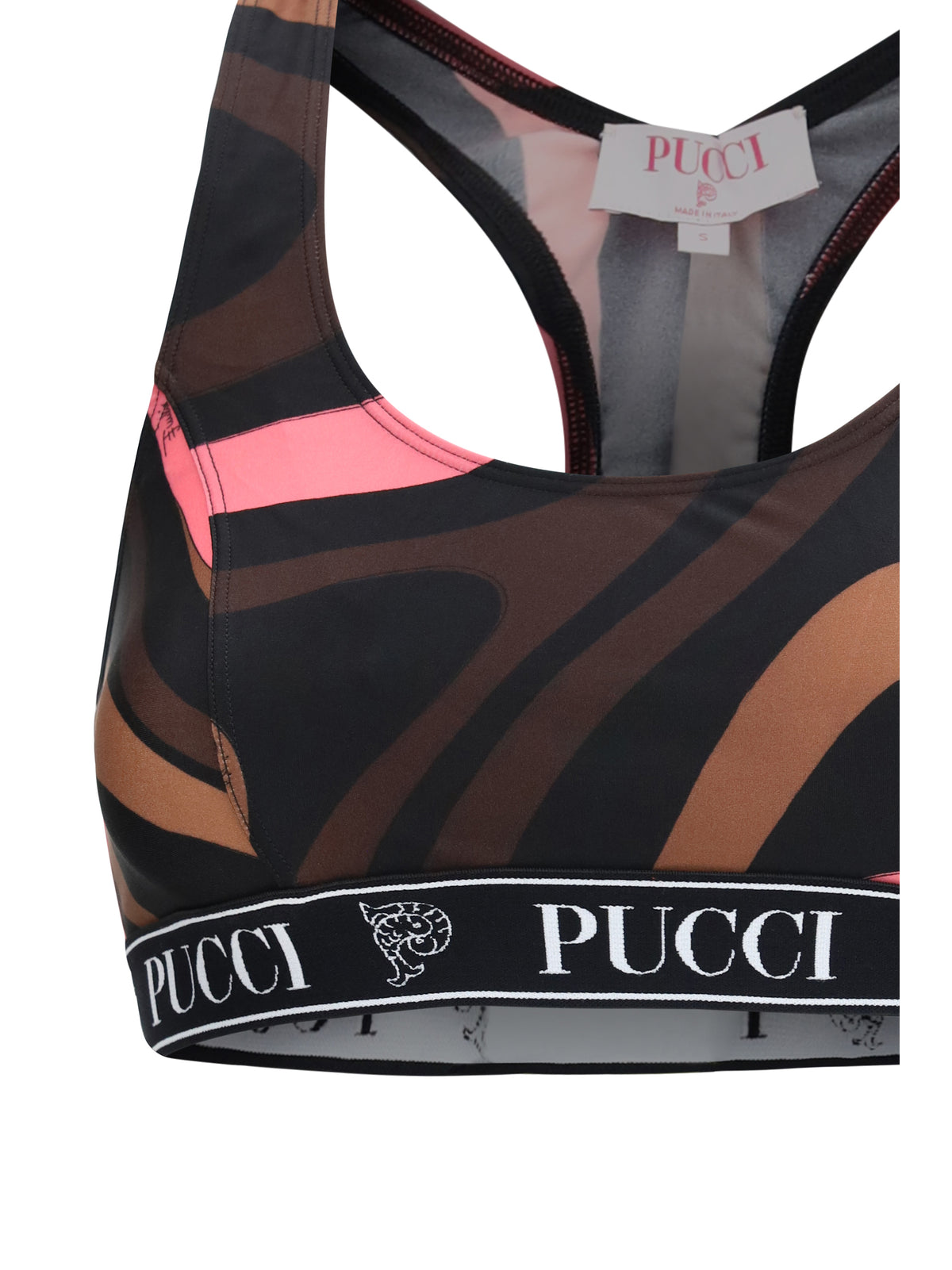 Pucci Marmo Print Sports Top - Brown Coral