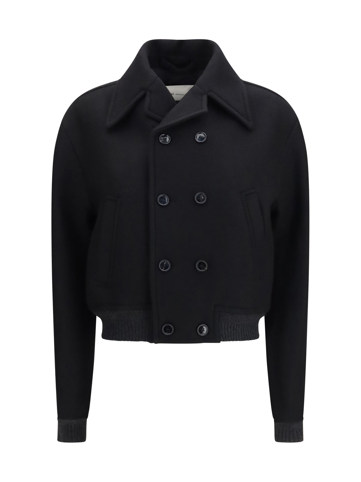 Ami Paris Wool double-breasted Bomber - Noir
