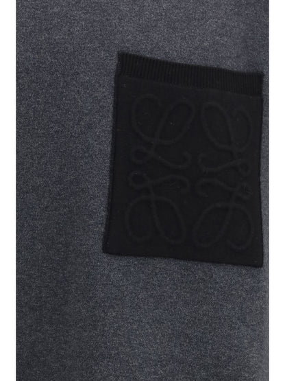 Loewe Anagram cotton-blend Sweatshirt with pocket - Grey/Black