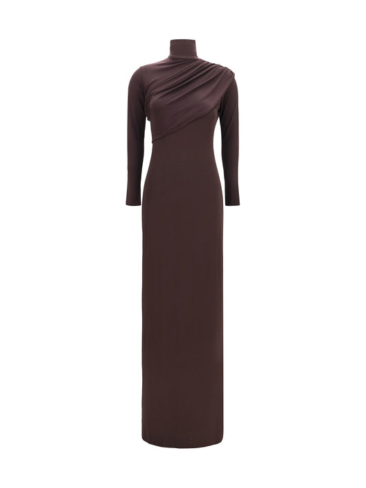 Courrèges Twist high neck jersey Dress - Burnt Red