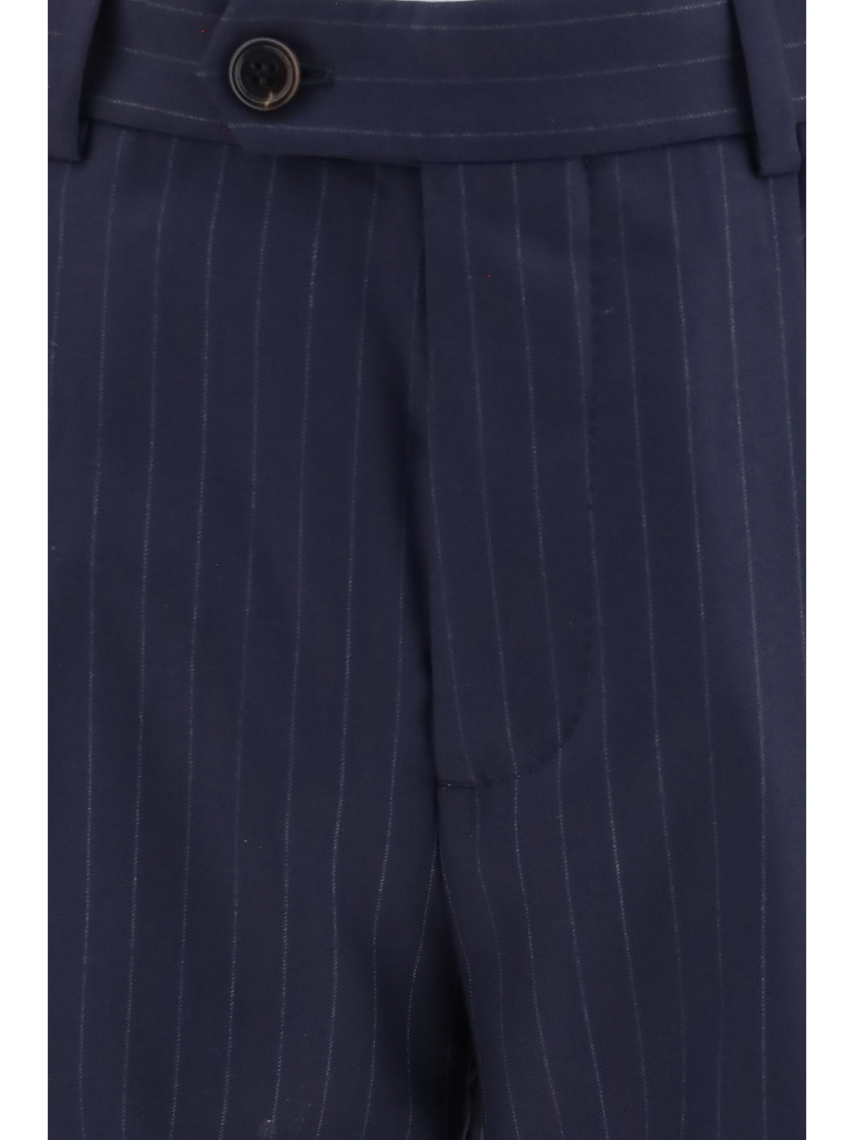 Brunello Cucinelli Virgin wool batavia pinstriped Pants - Navy