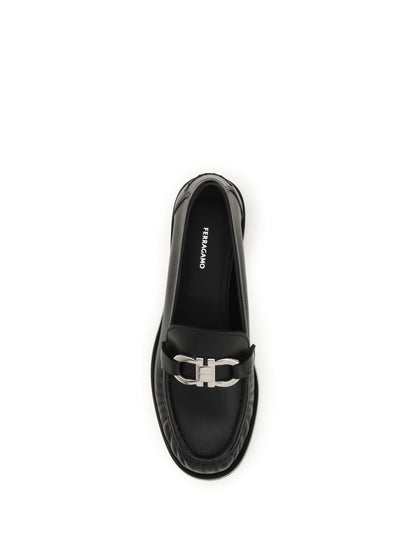 Ferragamo Leather Loafers - Black