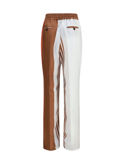 Kiton Striped silk Pants - Pink Cipria