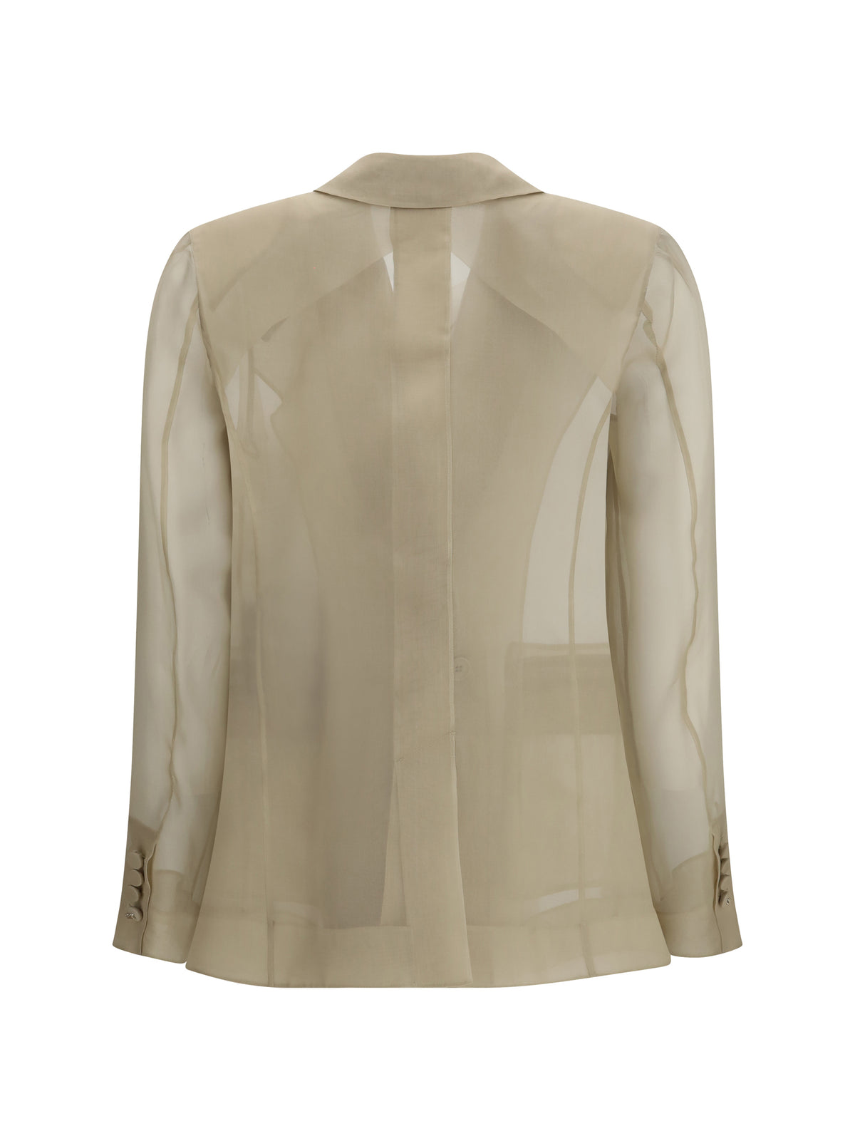 Max Mara Pianoforte Slogan Jacket in silk organza - Sand