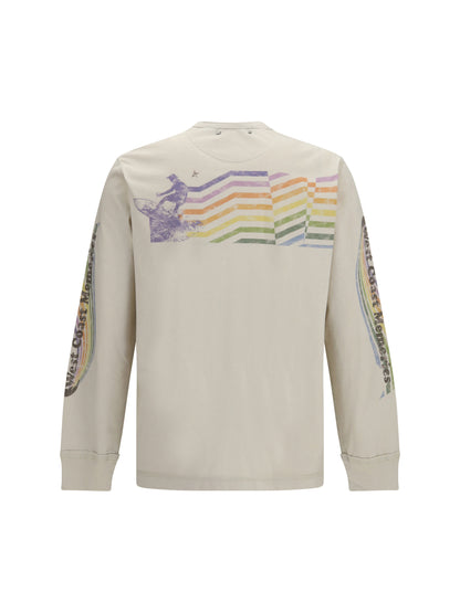 Golden Goose Asymmetric print Sweatshirt - Dark Heritage White