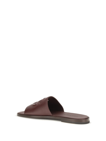 Dolce & Gabbana Grained leather Sandals - Burgundy