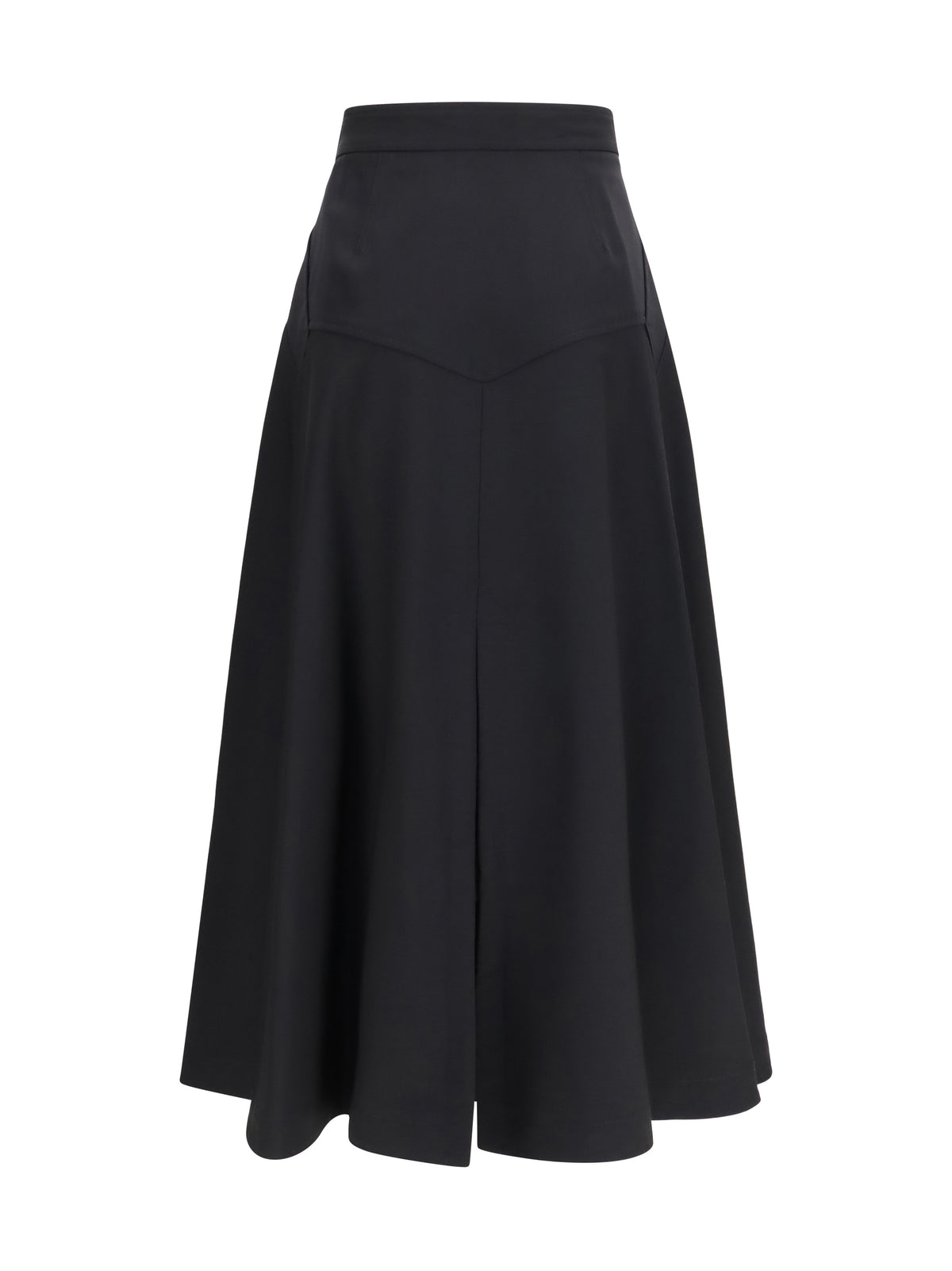 Burberry Wool twill midi Skirt - Black