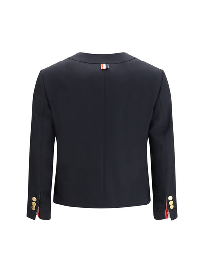 Thom Browne Hopsack Cardigan Jacket - Navy