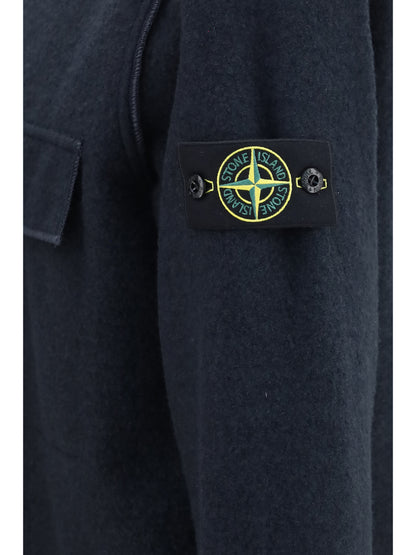 Stone Island Wool-blend Shirt - Navy Blue