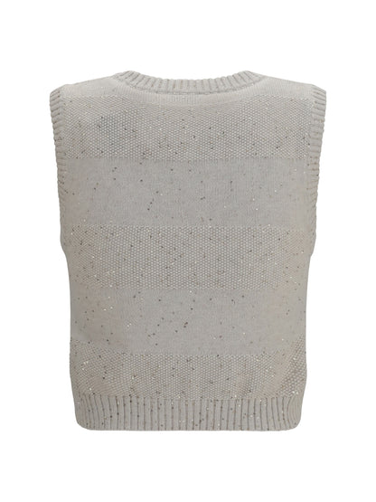 BRUNELLO CUCINELLI Knit and sequin Vest
