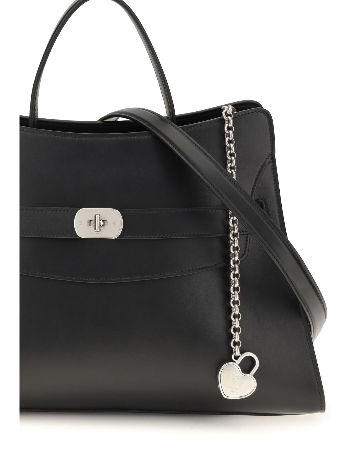 Alexander McQueen Locke Shoulder Bag - Black/Silver