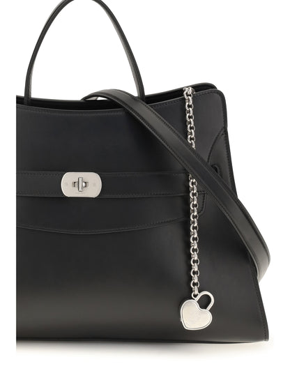 Alexander McQueen Locke Shoulder Bag - Black/Silver