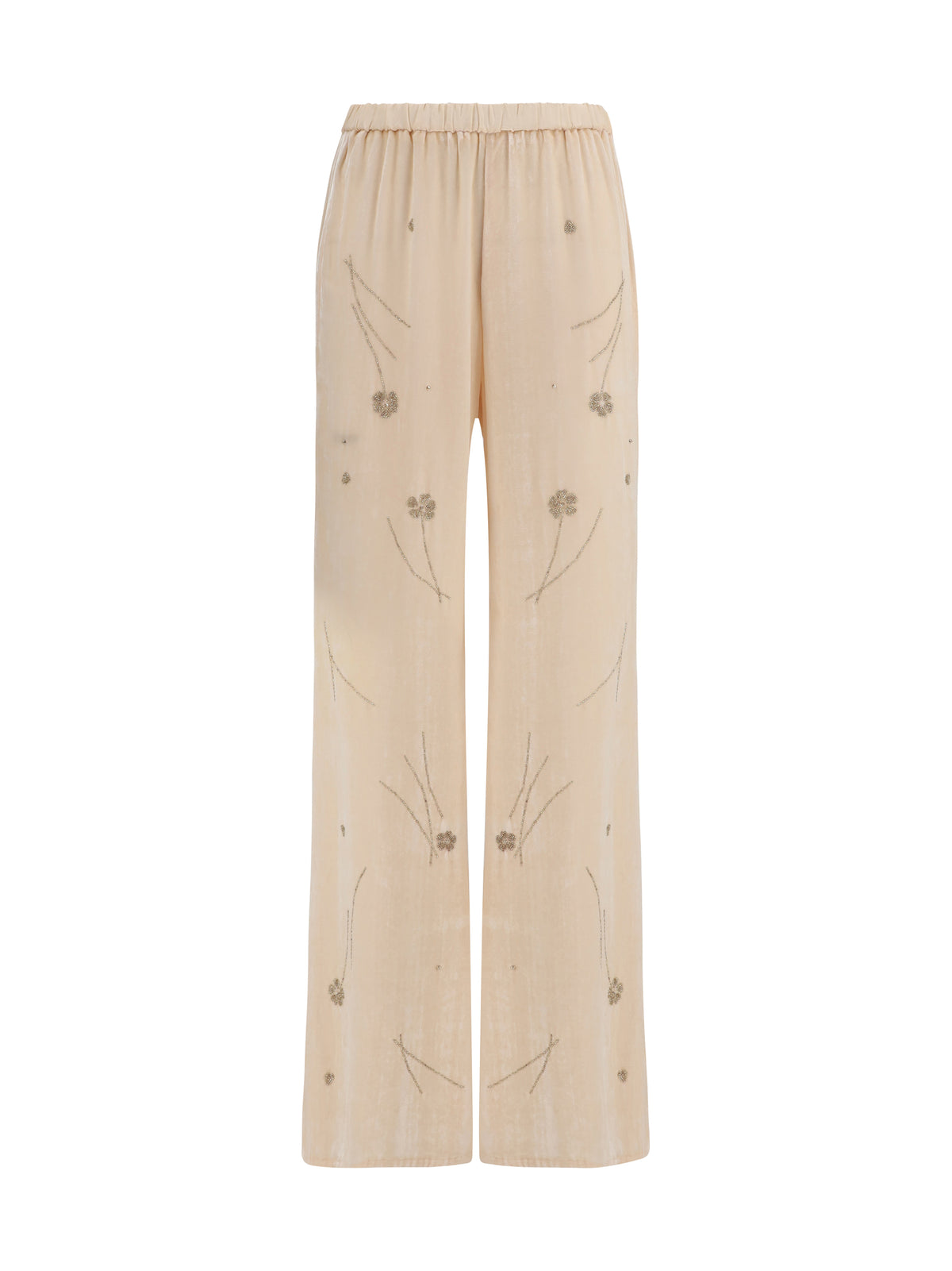 Forte_forte Fleurs d’Orient embroidered crushed velvet Pants - Loto