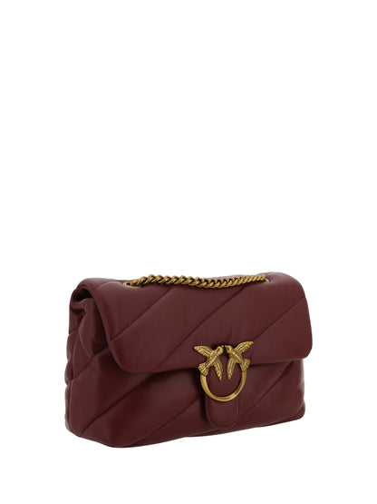 Pinko Love Classic leather Shoulder Bag - Ribes Intenso-Antique Gold