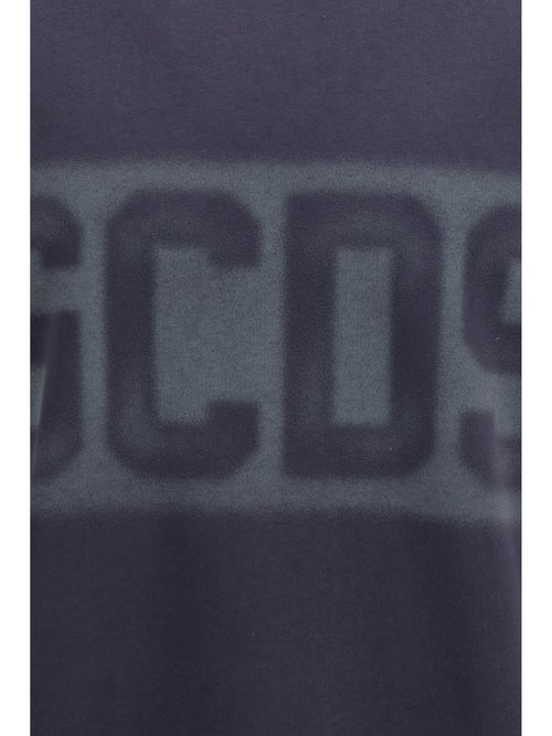 GCDS Logo Spray crewneck Sweatshirt - Meteorite/Grey