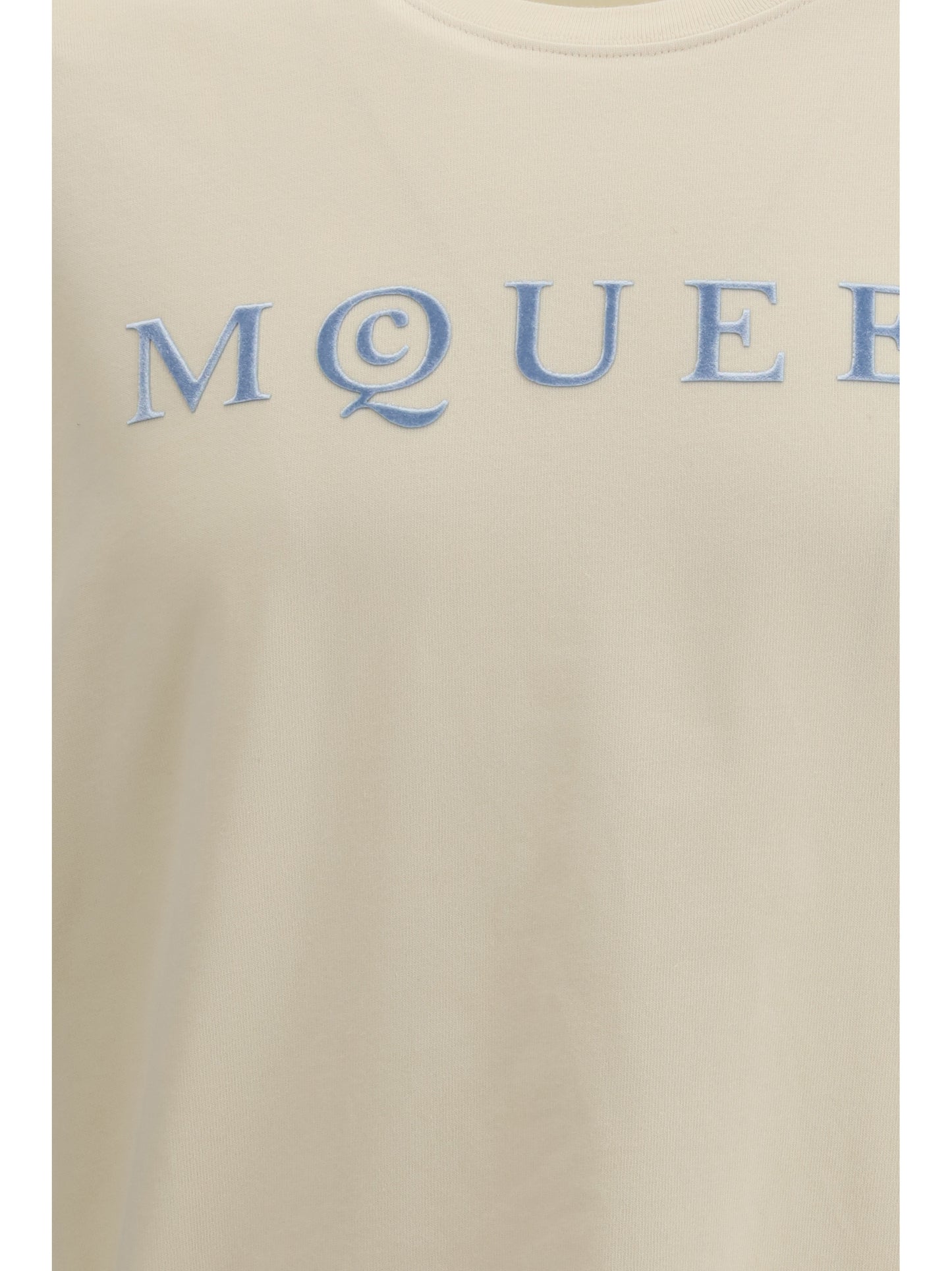 ALEXANDER McQUEEN Cotton T-shirt with a flocked logo printed