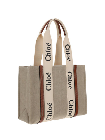 CHLOÉ Woody canvas Shoulder Bag