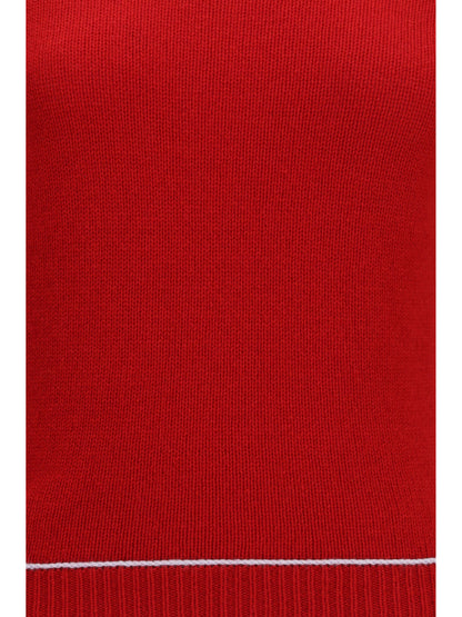 Fabiana Filippi Brushed Platinum Sweater - Red/Light Blue