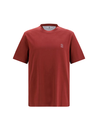 Brunello Cucinelli Logoed T-shirt - Lava+Grigio