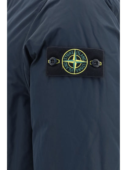 Stone Island Long Down Jacket - Navy Blue