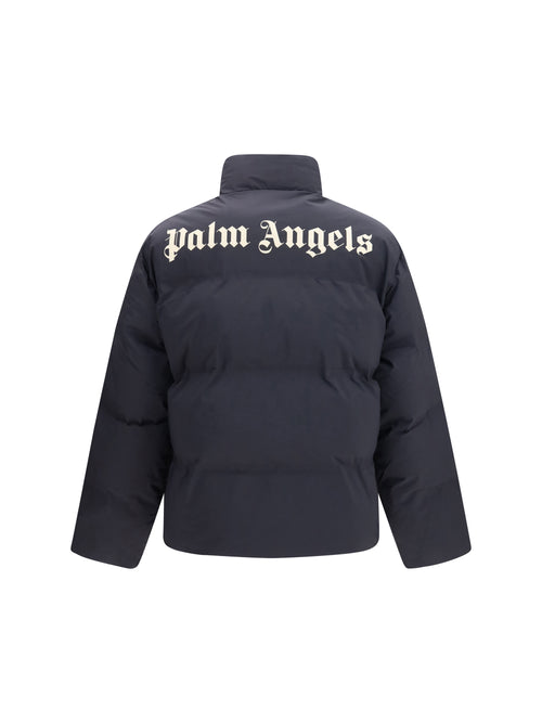 Palm Angels Padded Puffer Jacket with back logo - Black-Off White