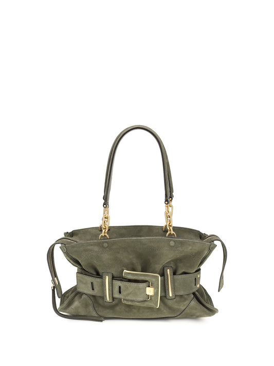 BALMAIN Anthem Bag in suede leather