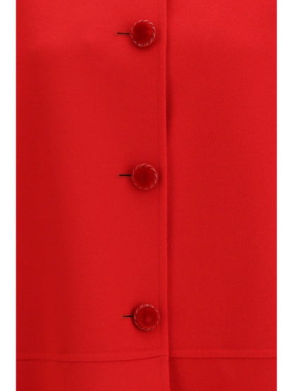VALENTINO Single-breasted Compact Drap Coat