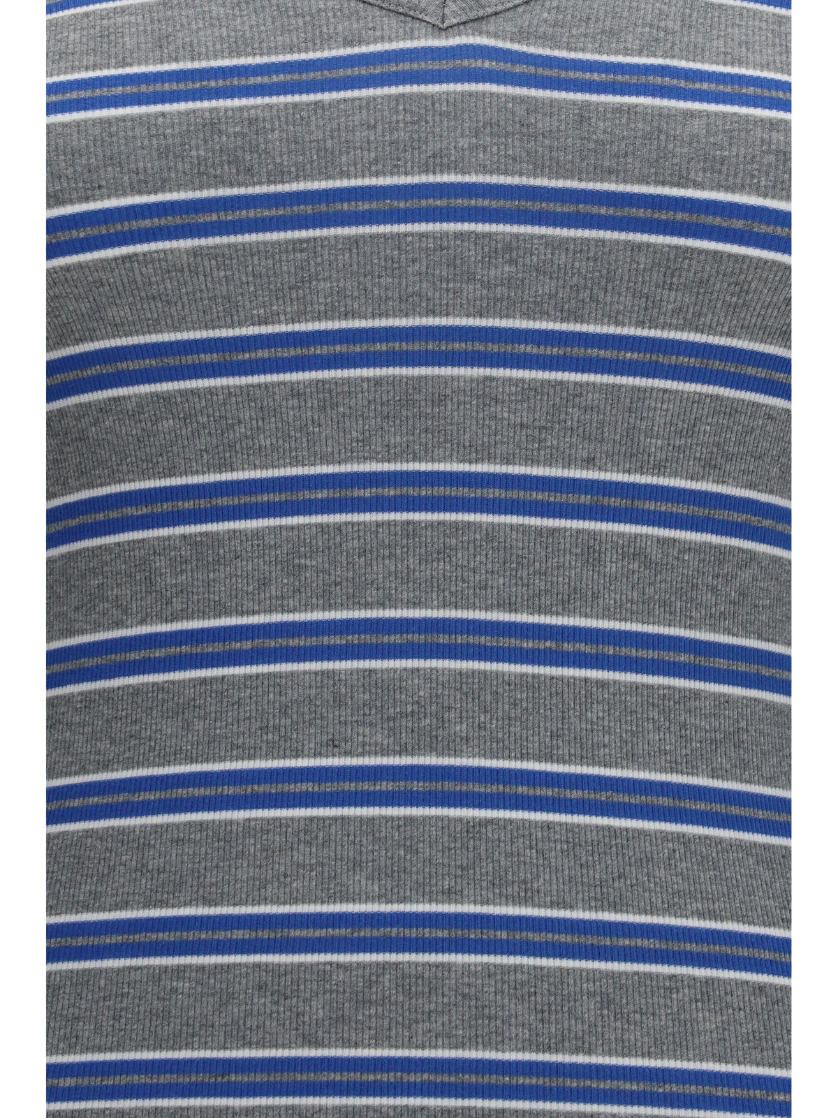 Ganni Ribbed V-neck long-sleeve T-shirt - Strong Blue