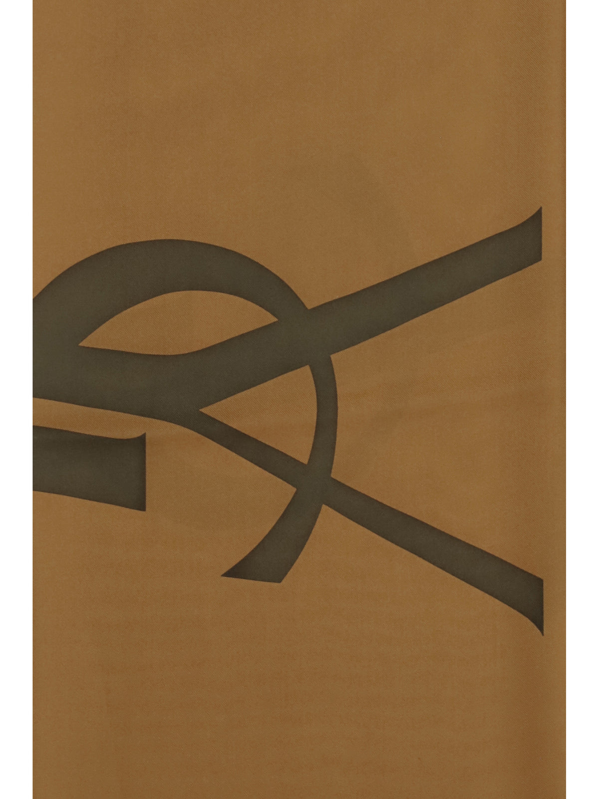 Saint Laurent Cassandre square silk twill Scarf - Ochre/Dark Green