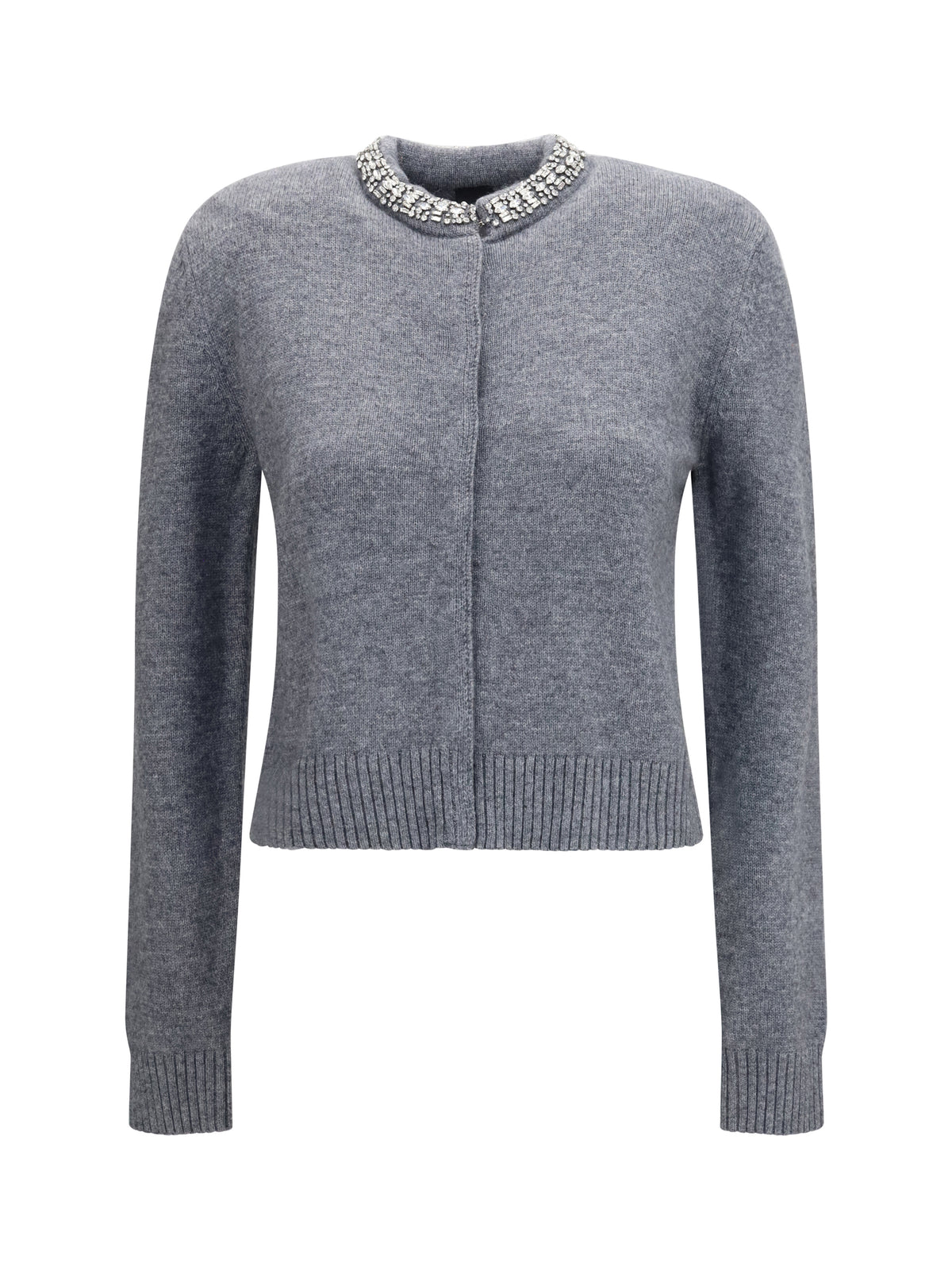 Pinko Colonia Cardigan with jewel collar - Grey-Monumento Gr.
